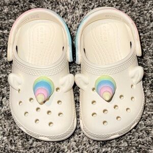 CROCS Toddler Unicorn White Sandals Size 6